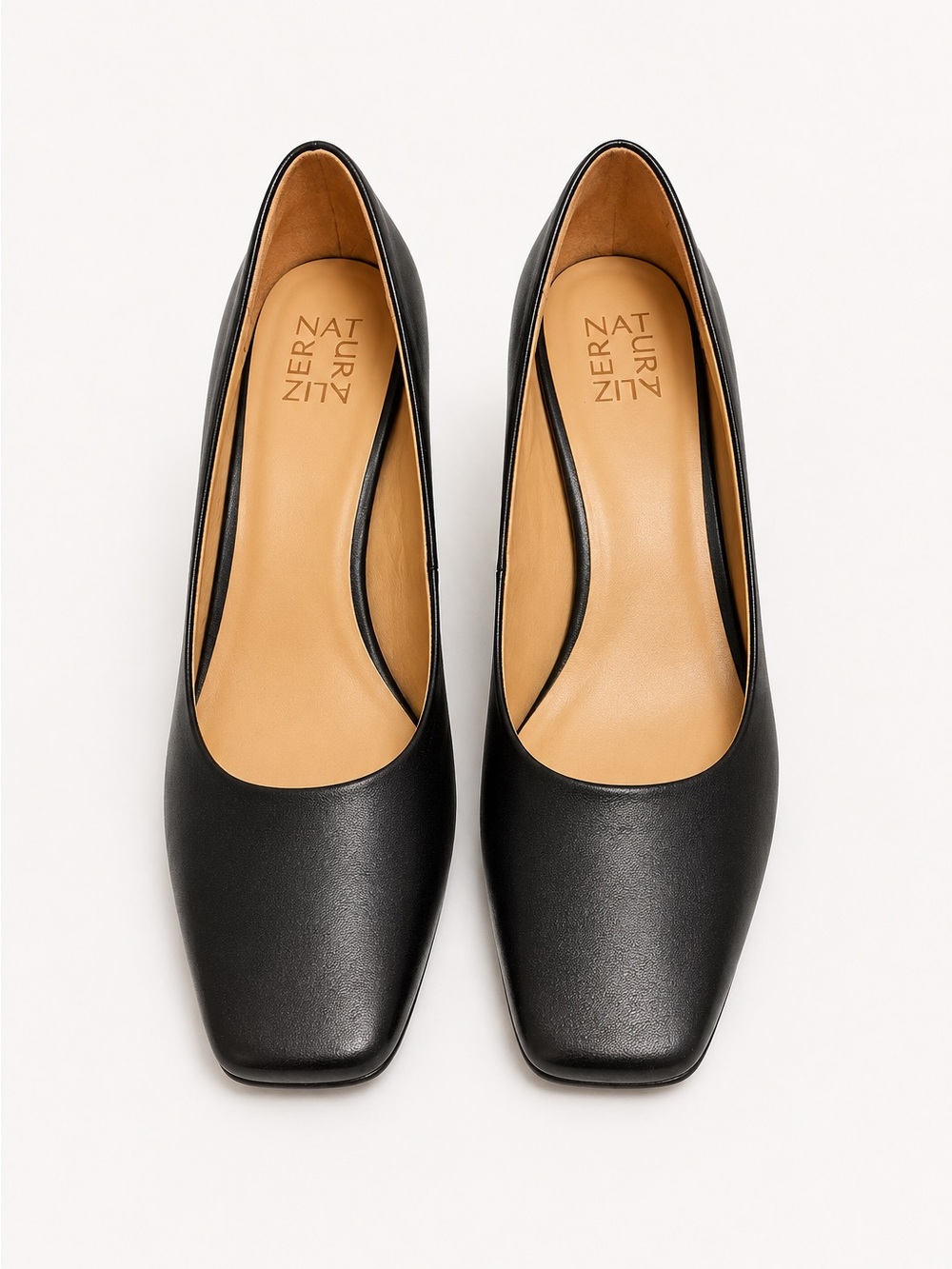Naturalizer Black Leather Square Toe Block Heel Pumps | Classic Workwear 8.5